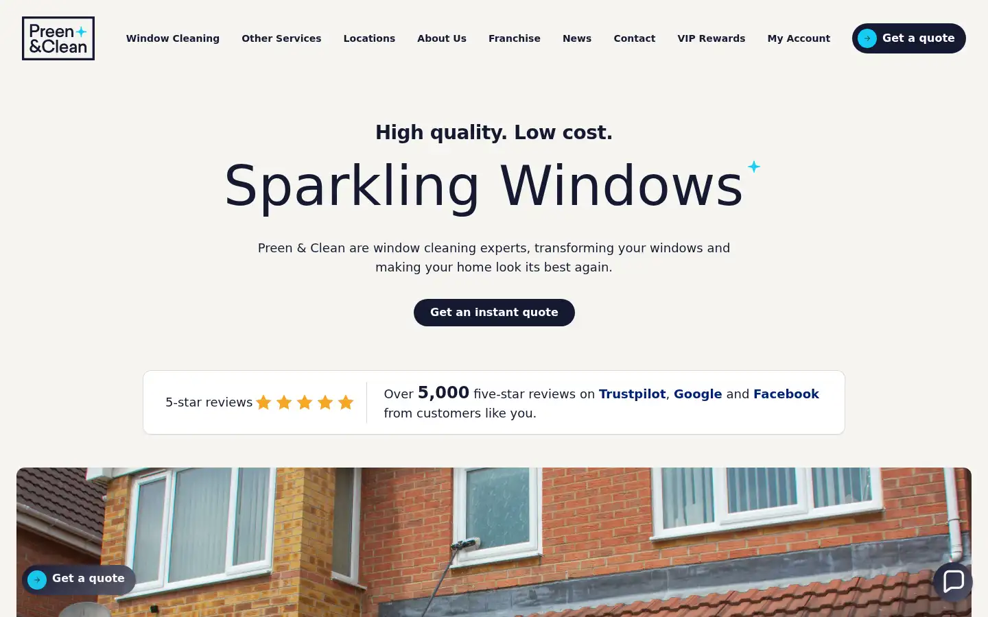 Screenshot of preenandclean.com