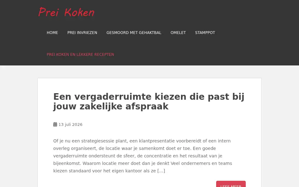 Screenshot of preikoken.nl