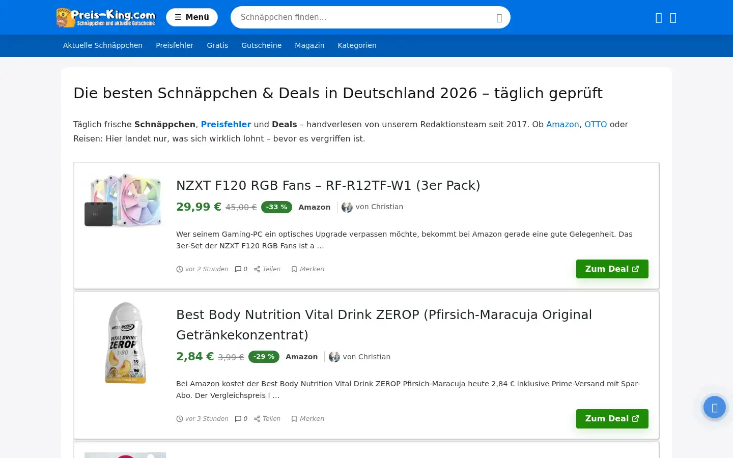 Screenshot of preis-king.com