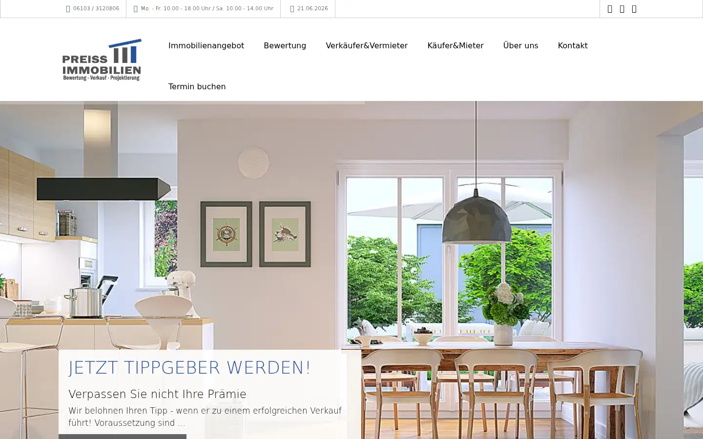 Screenshot of preiss-immobilien.com