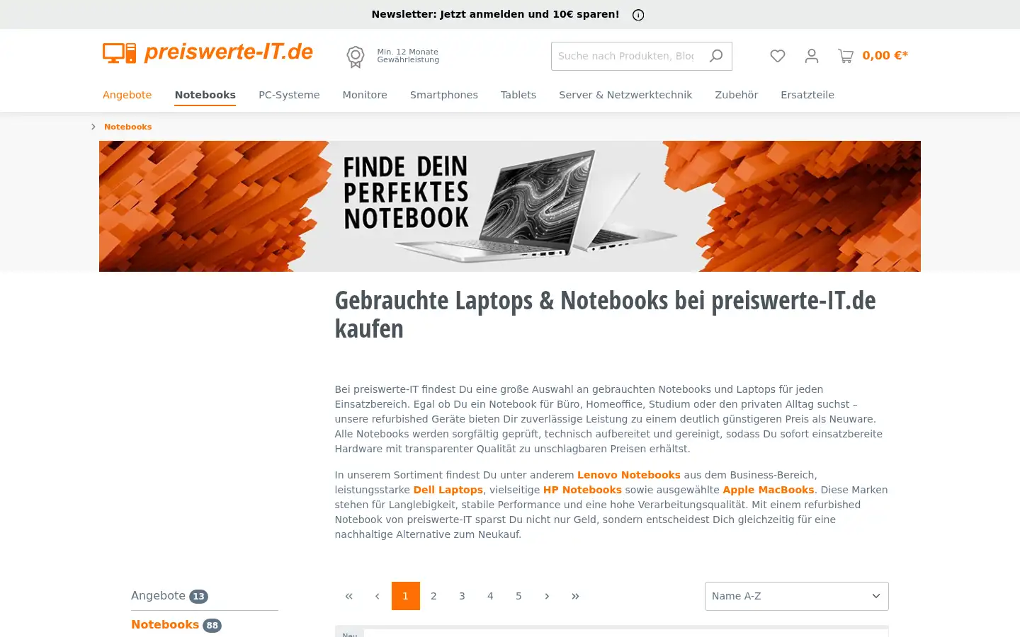 Screenshot of preiswerte-it.de