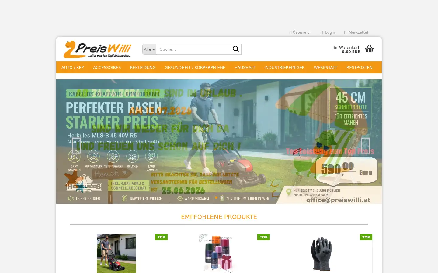Screenshot of preiswilli.at