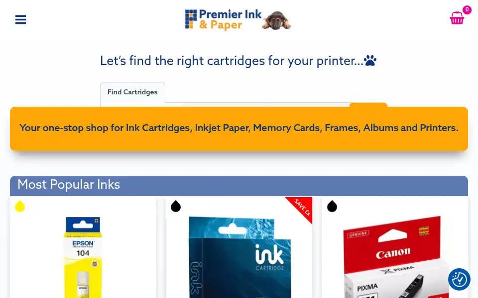 Screenshot of premier-ink.co.uk