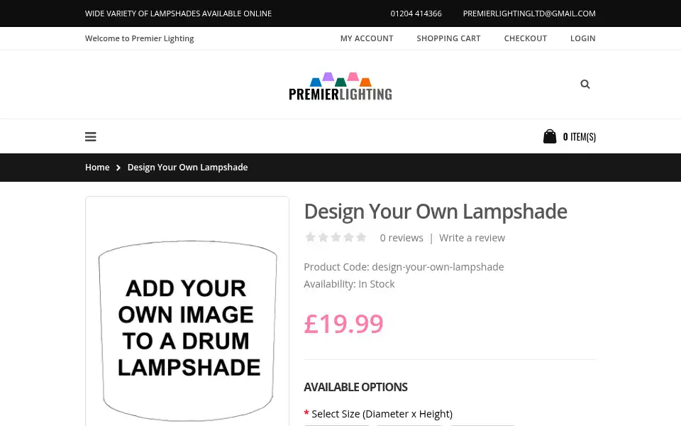 Screenshot of premier-lighting.co.uk