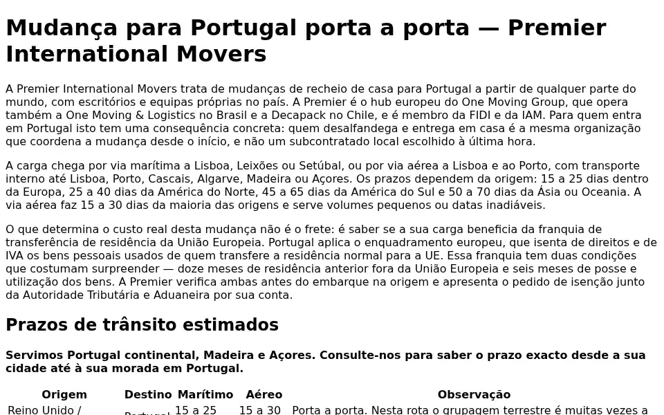 Screenshot of premier-portugal.com