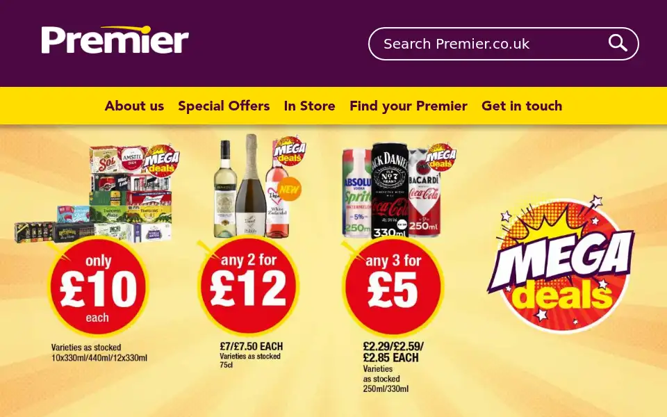 Screenshot of premier-stores.co.uk