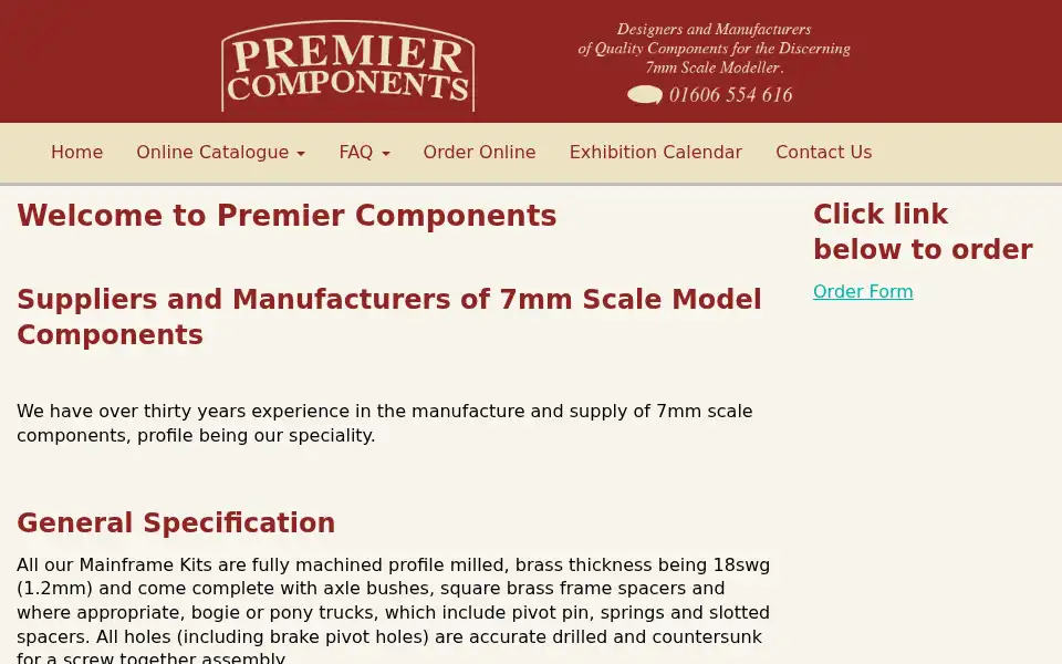 Screenshot of premiercomponents.co.uk