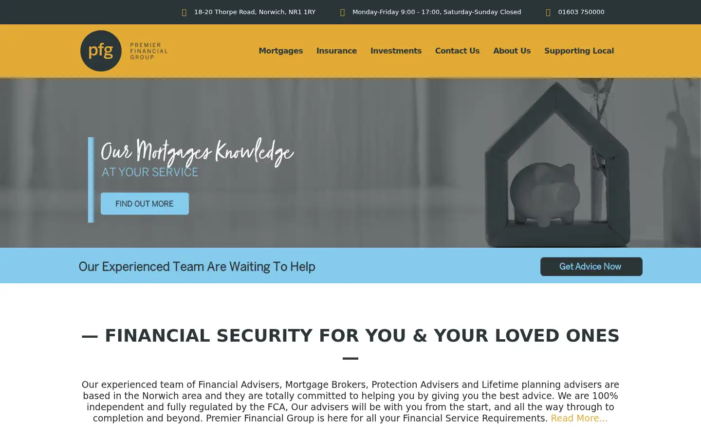 Screenshot of premierfinancialgroup.co.uk