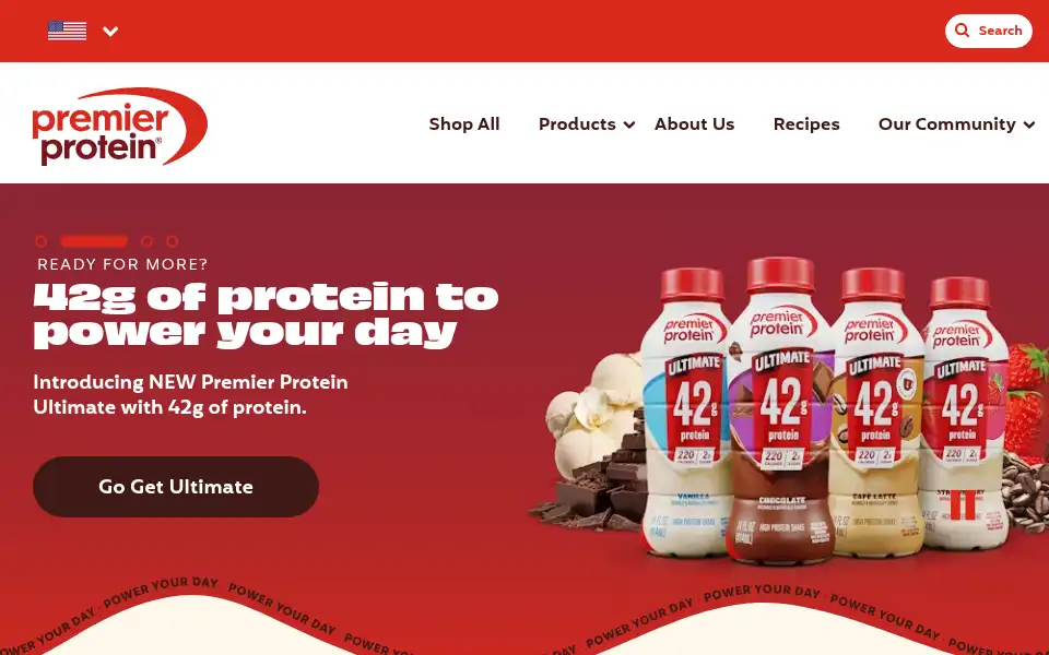 Screenshot of premierprotein.com