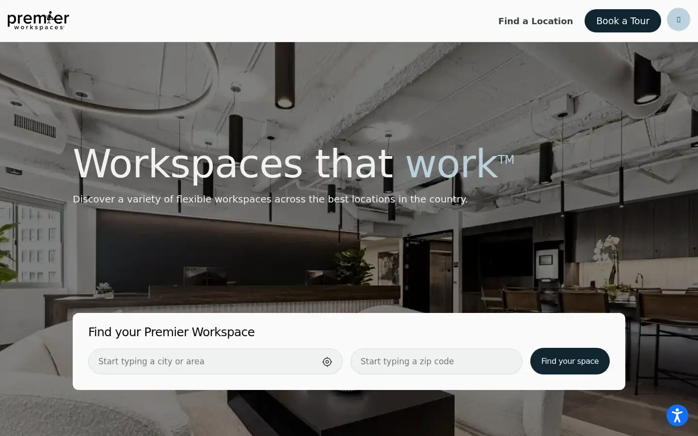 Screenshot of premierworkspaces.com