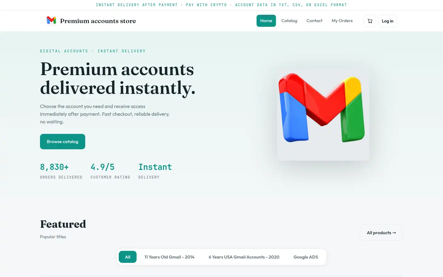 Screenshot of premium-accstore.com