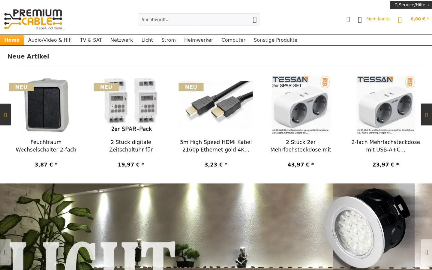 Screenshot of premium-cable.de
