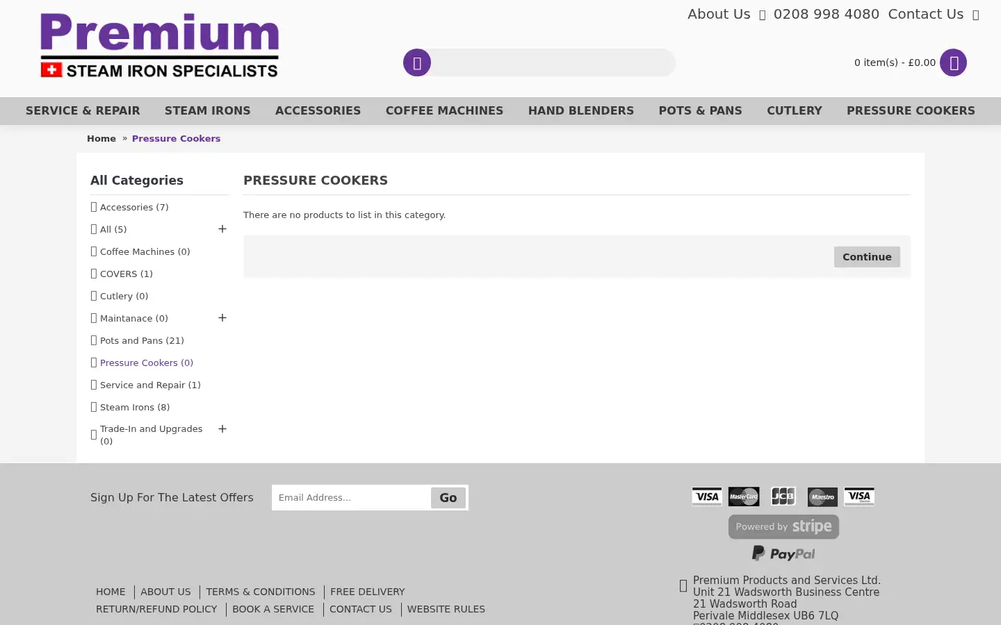 Screenshot of premium-products.co.uk