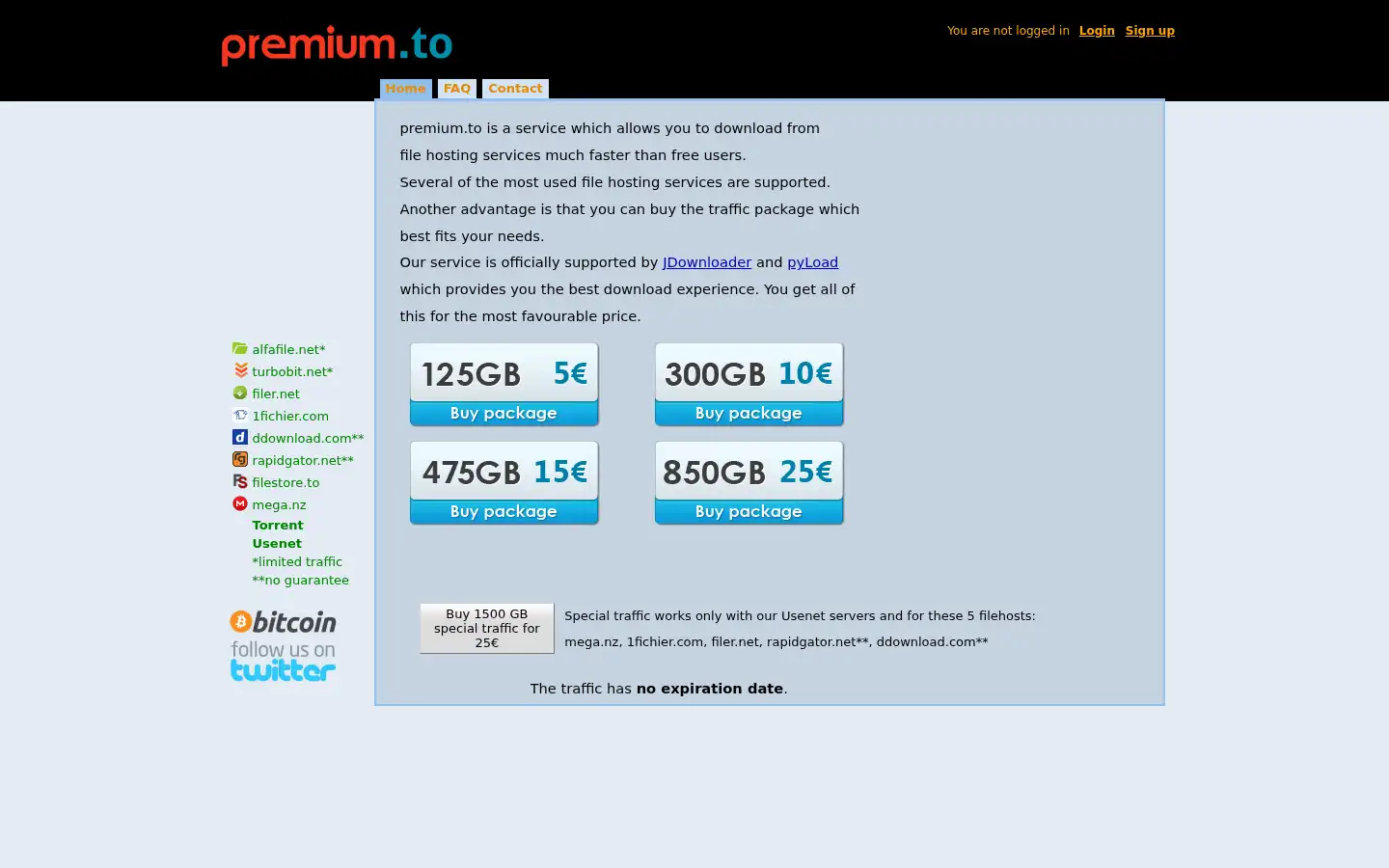 Screenshot of premium.to