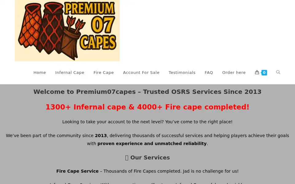 Screenshot of premium07capes.com