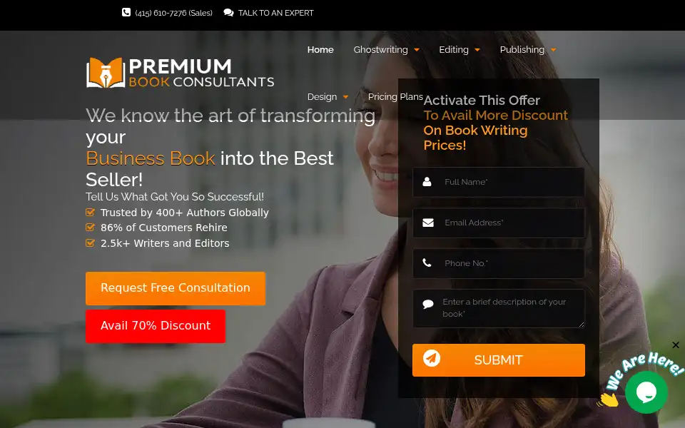 Screenshot of premiumbookconsultants.com