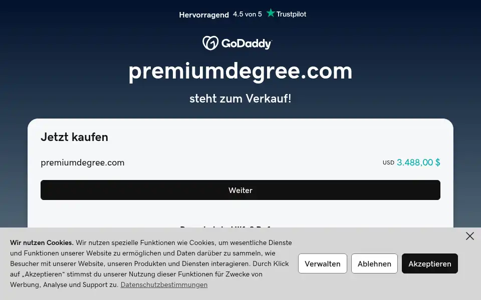 Screenshot of premiumdegree.com