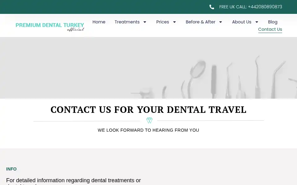 Screenshot of premiumdentalturkey.com