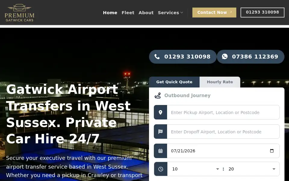 Screenshot of premiumgatwickcars.com