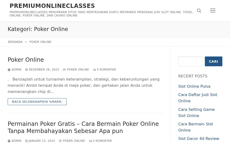 Screenshot of premiumonlineclasses.com