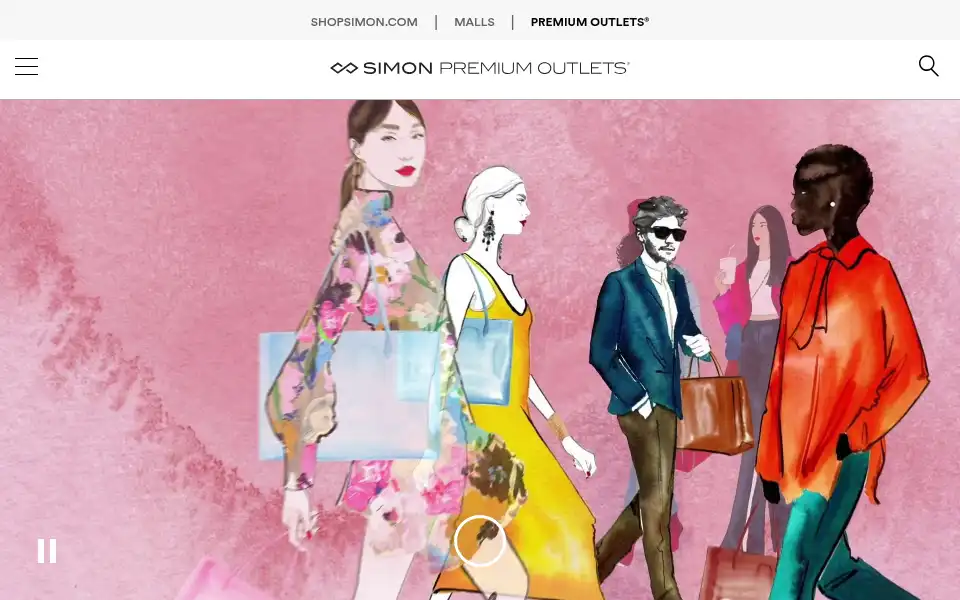 Screenshot of premiumoutlets.com
