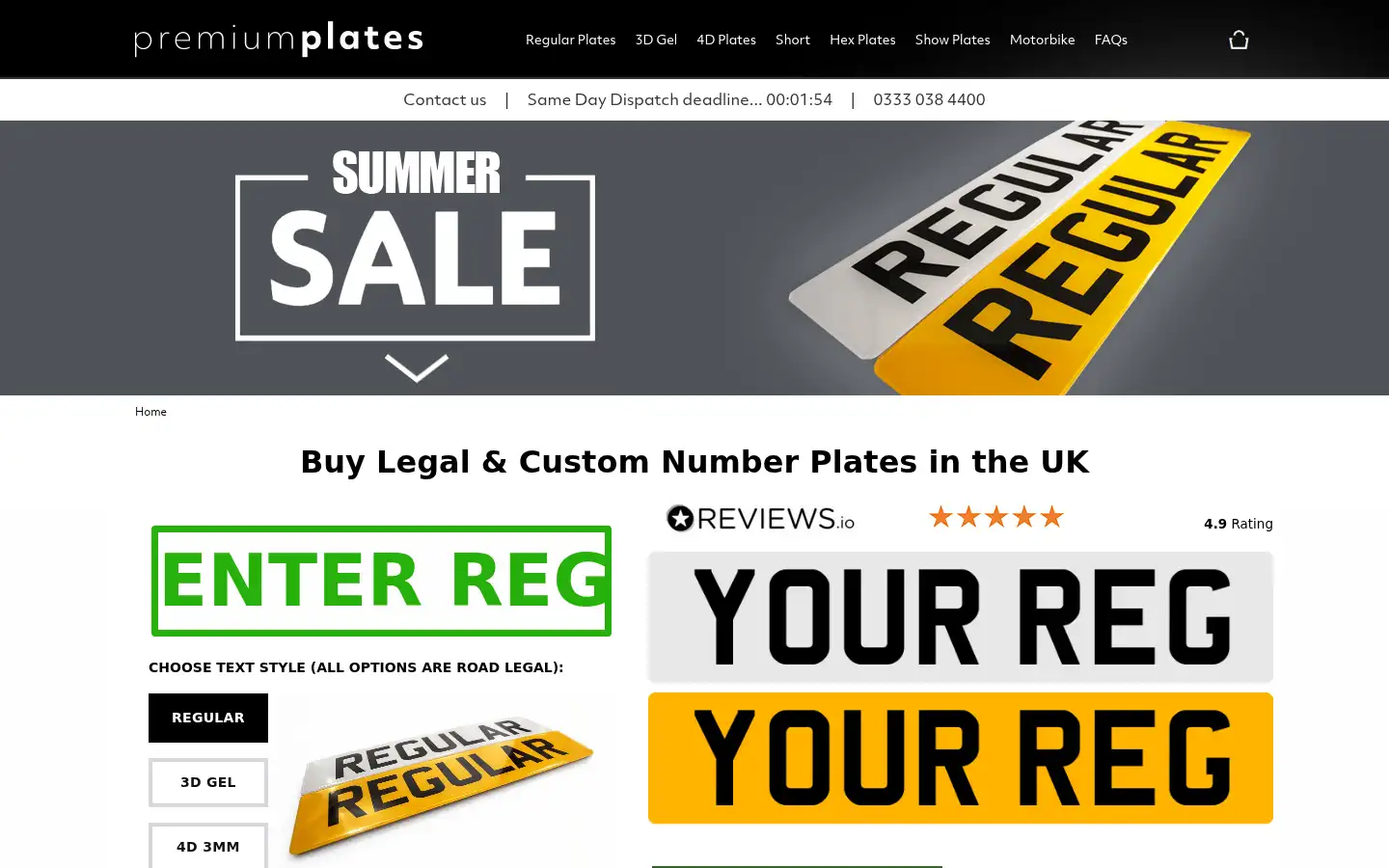 Screenshot of premiumplates.com