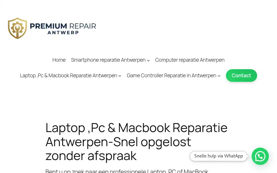 Screenshot of premiumrepairantwerp.be