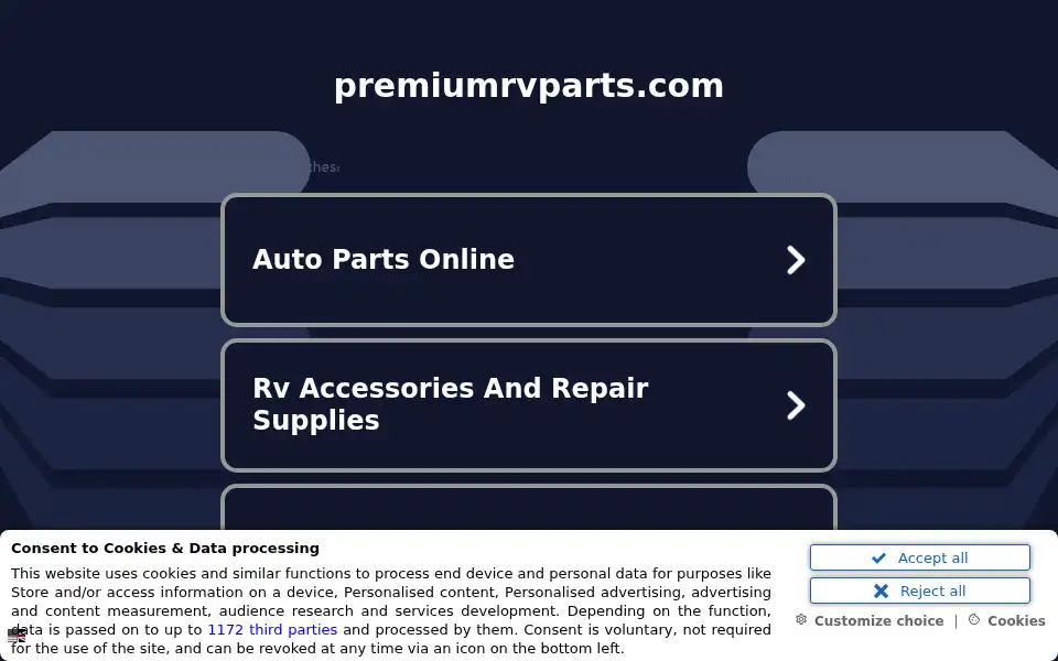 Screenshot of premiumrvparts.com