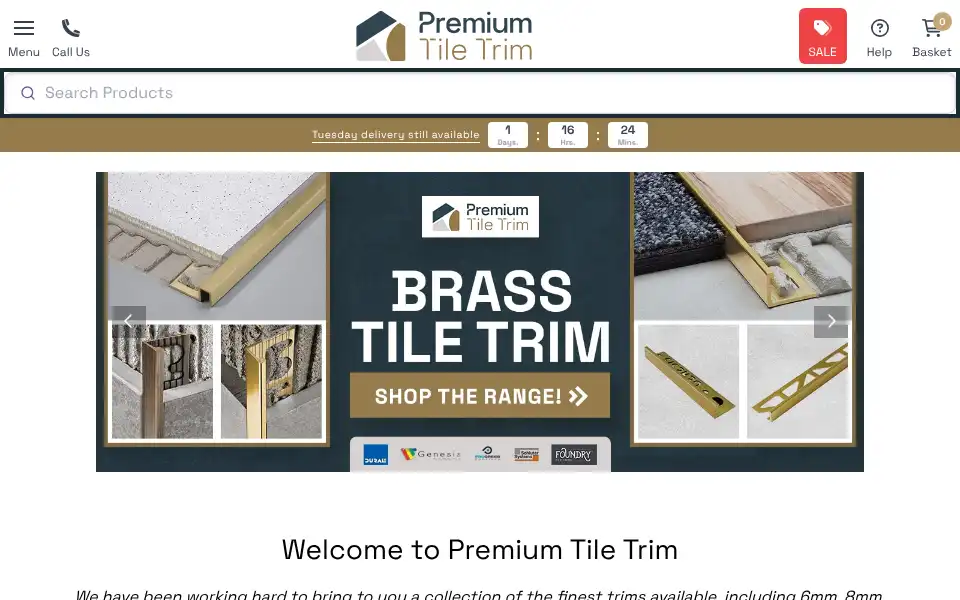 Screenshot of premiumtiletrim.co.uk