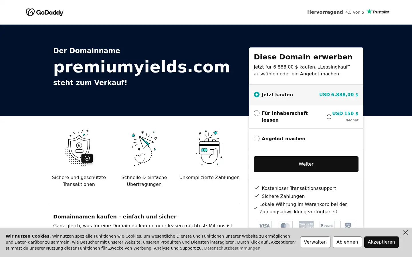 Screenshot of premiumyields.com
