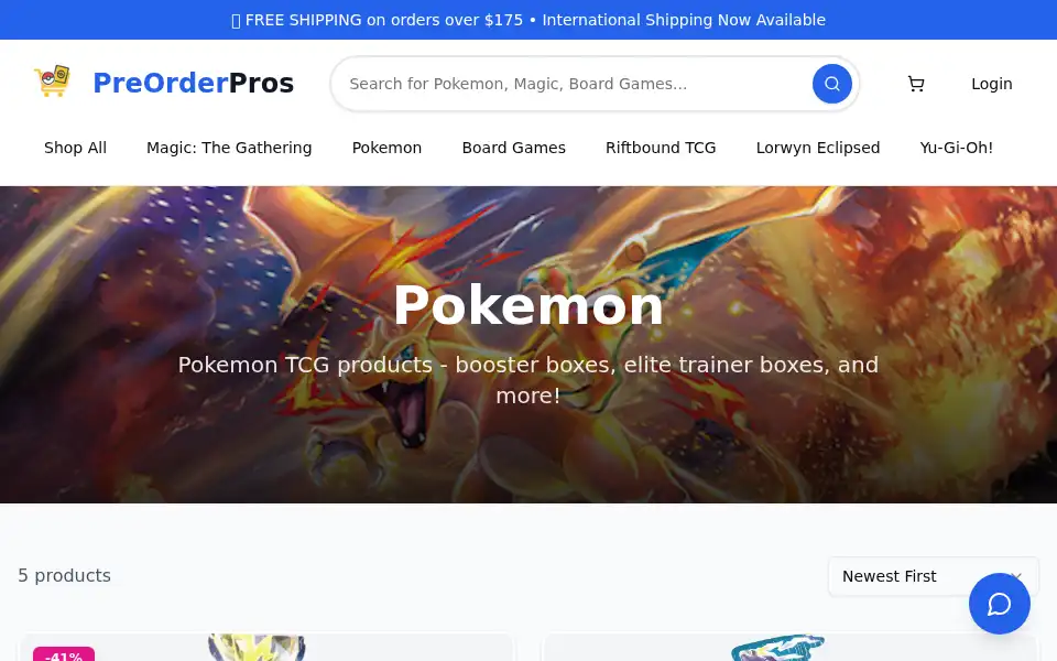 Screenshot of preorderpros.com