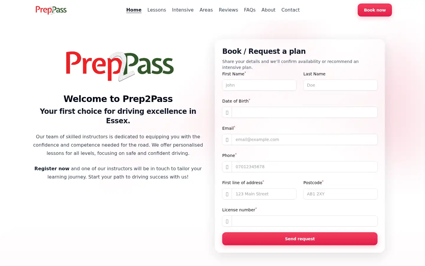 Screenshot of prep2pass.co.uk
