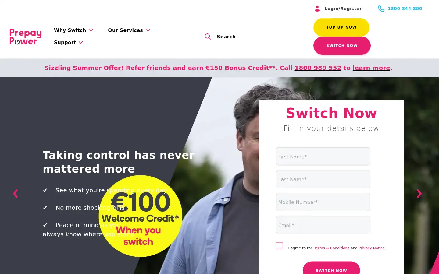Screenshot of prepaypower.ie