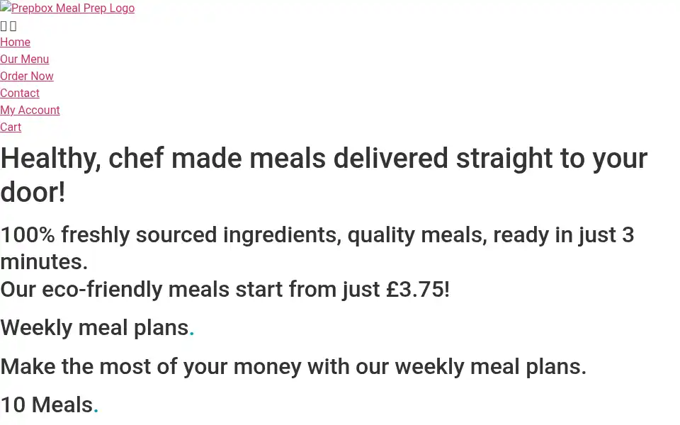 Screenshot of prepboxnutrition.com