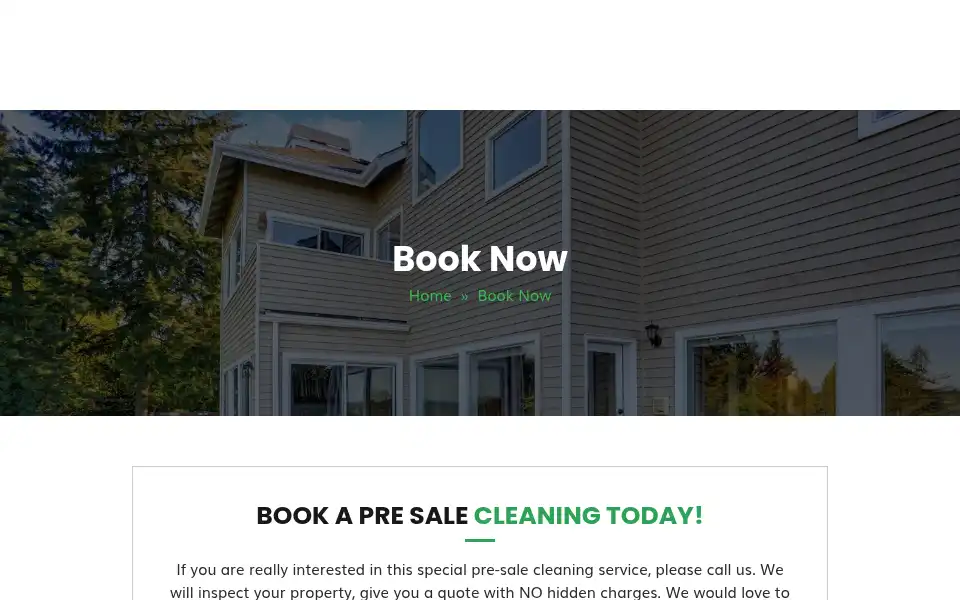 Screenshot of presalecleaning.com.au