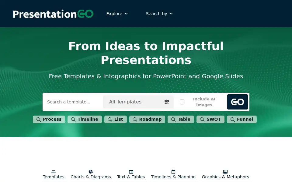Screenshot of presentationgo.com