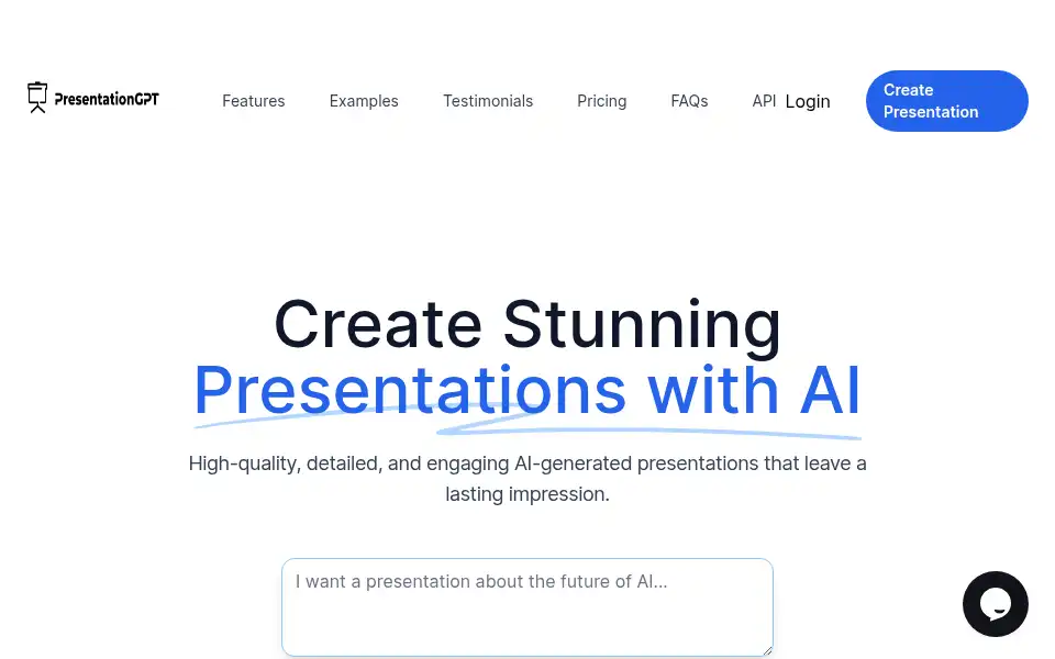 Screenshot of presentationgpt.com