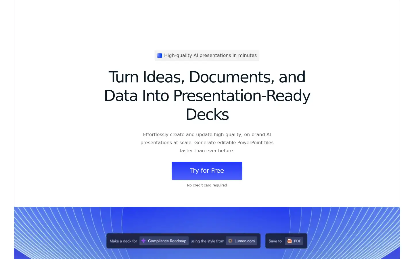 Screenshot of presentations.ai