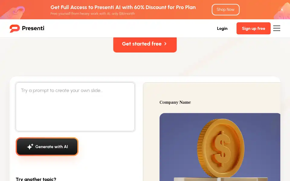 Screenshot of presenti.ai