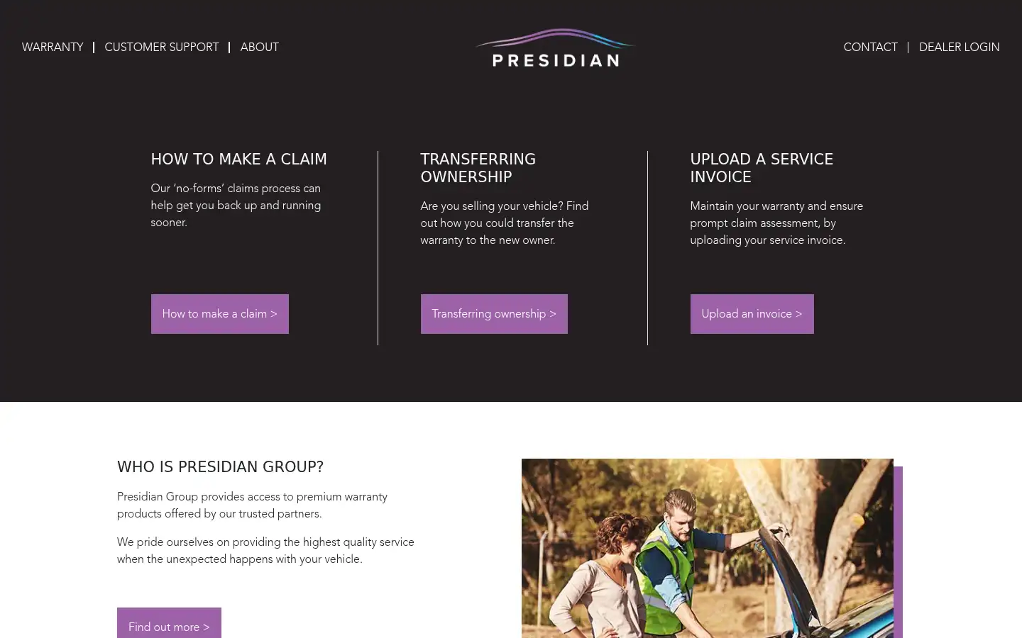 Screenshot of presidiangroup.com.au
