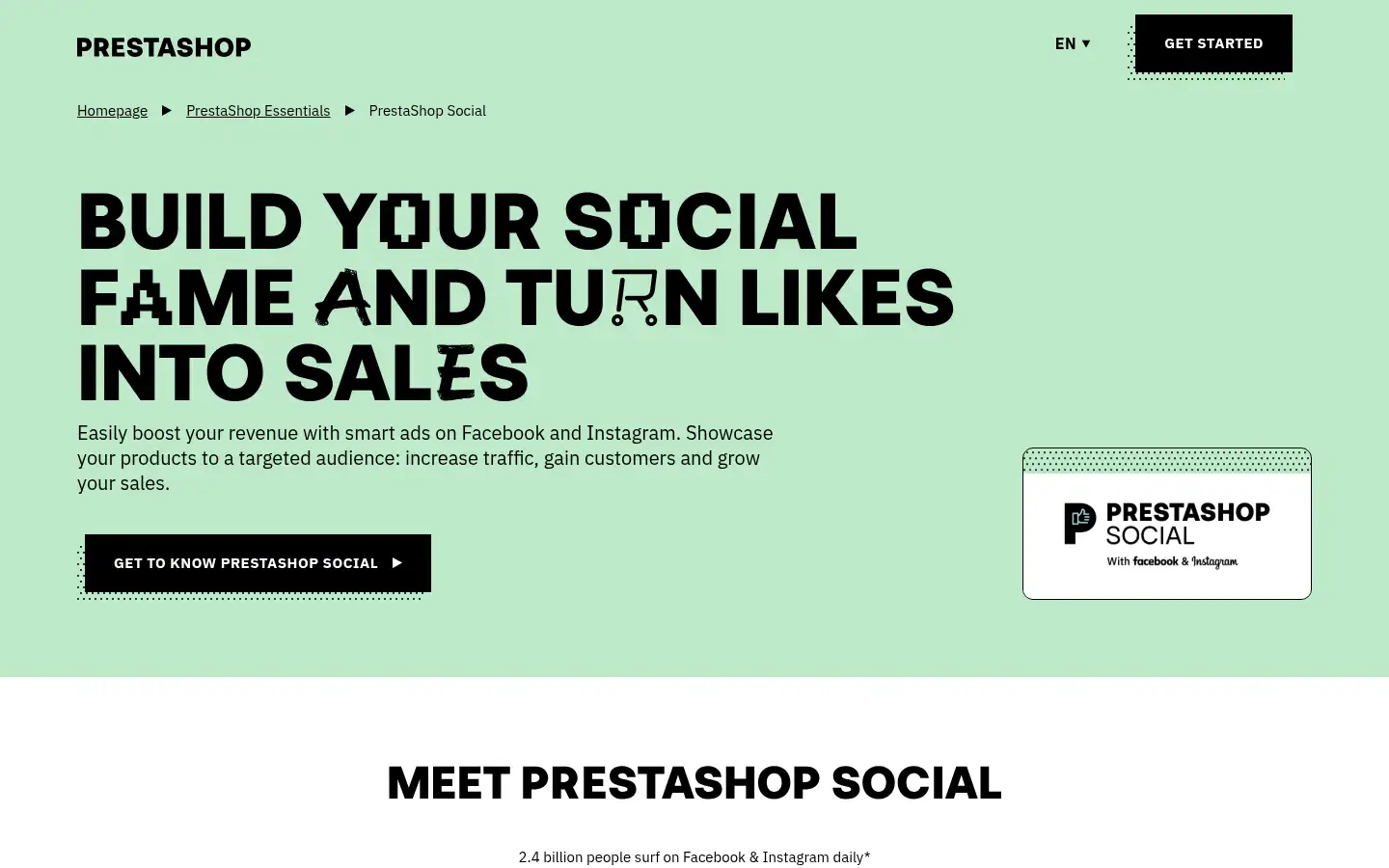 Screenshot of prestashop.com