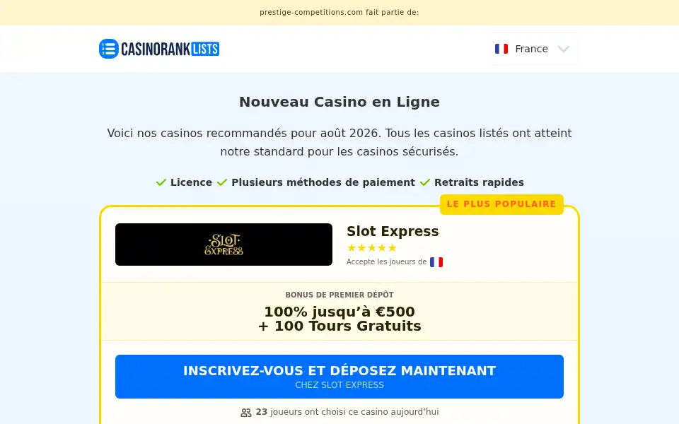 Screenshot of prestige-competitions.com