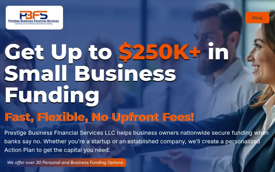 Screenshot of prestigebusinessfinancialservices.com