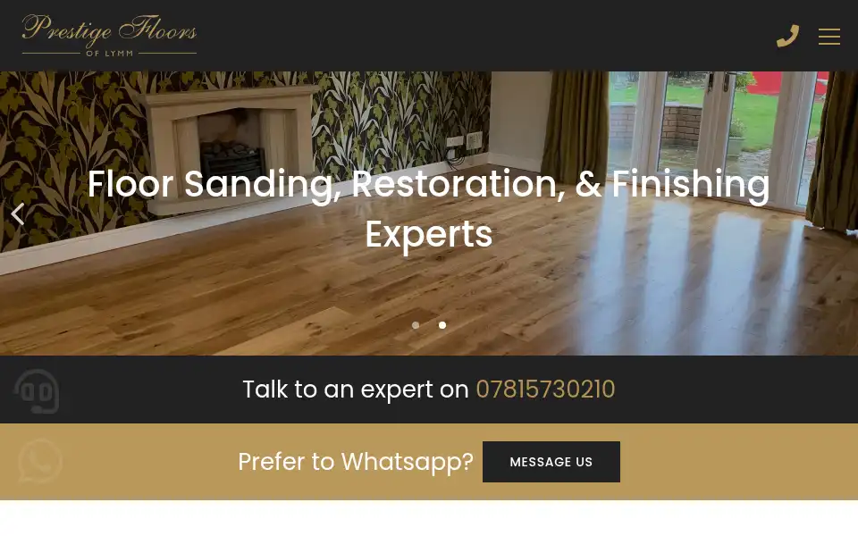Screenshot of prestigefloorsoflymm.co.uk