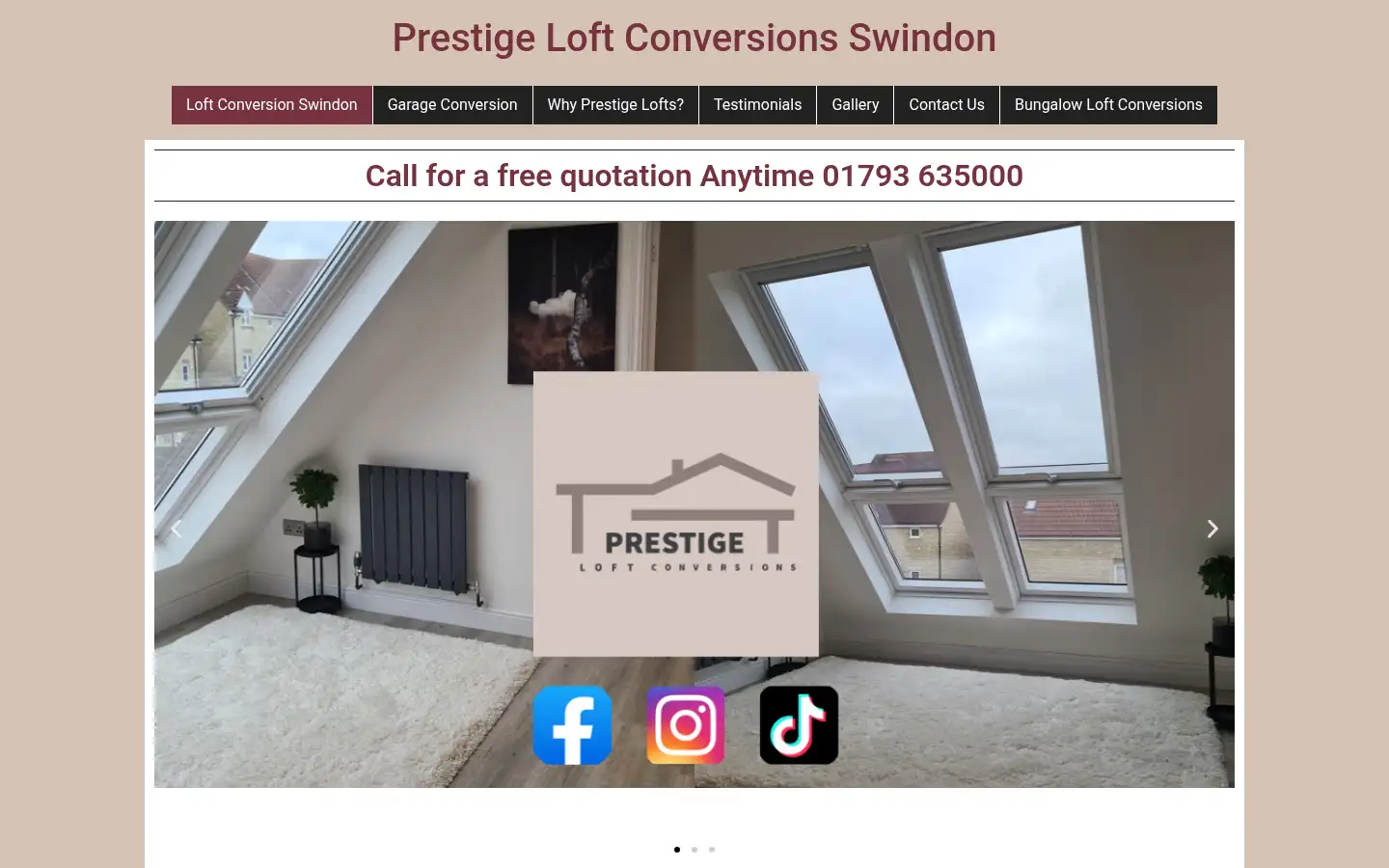Screenshot of prestigeloftconversions.co.uk