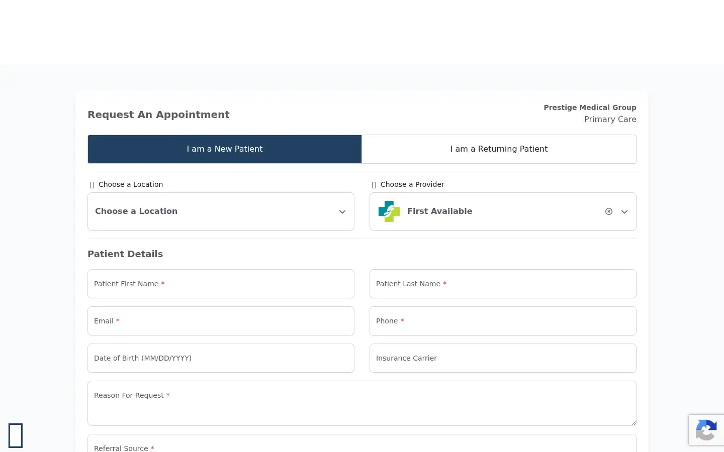 Screenshot of prestigemedicalgroup.org