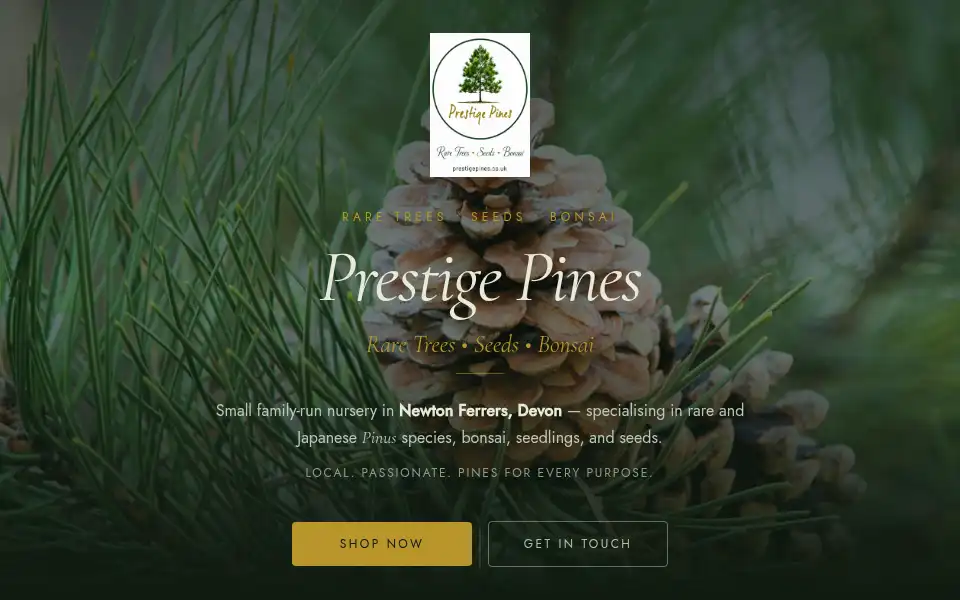 Screenshot of prestigepines.co.uk