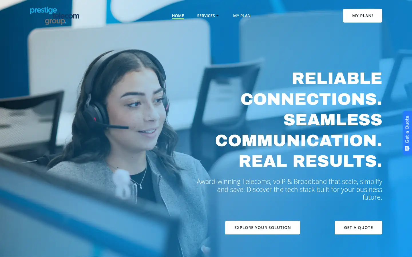 Screenshot of prestigetelecomgroup.co.uk