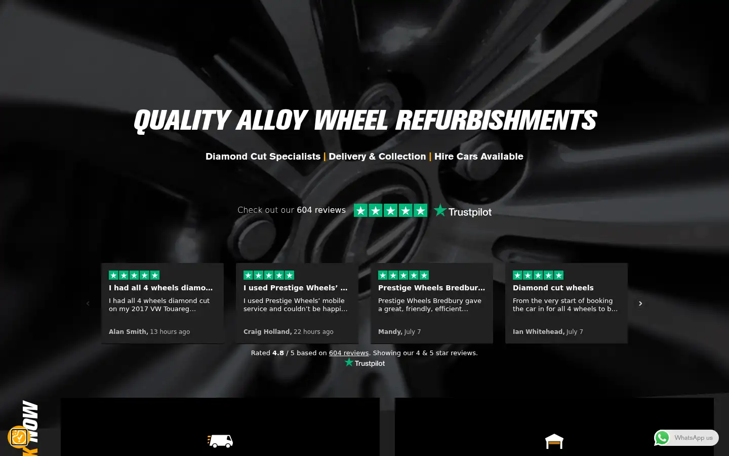 Screenshot of prestigewheels.co.uk