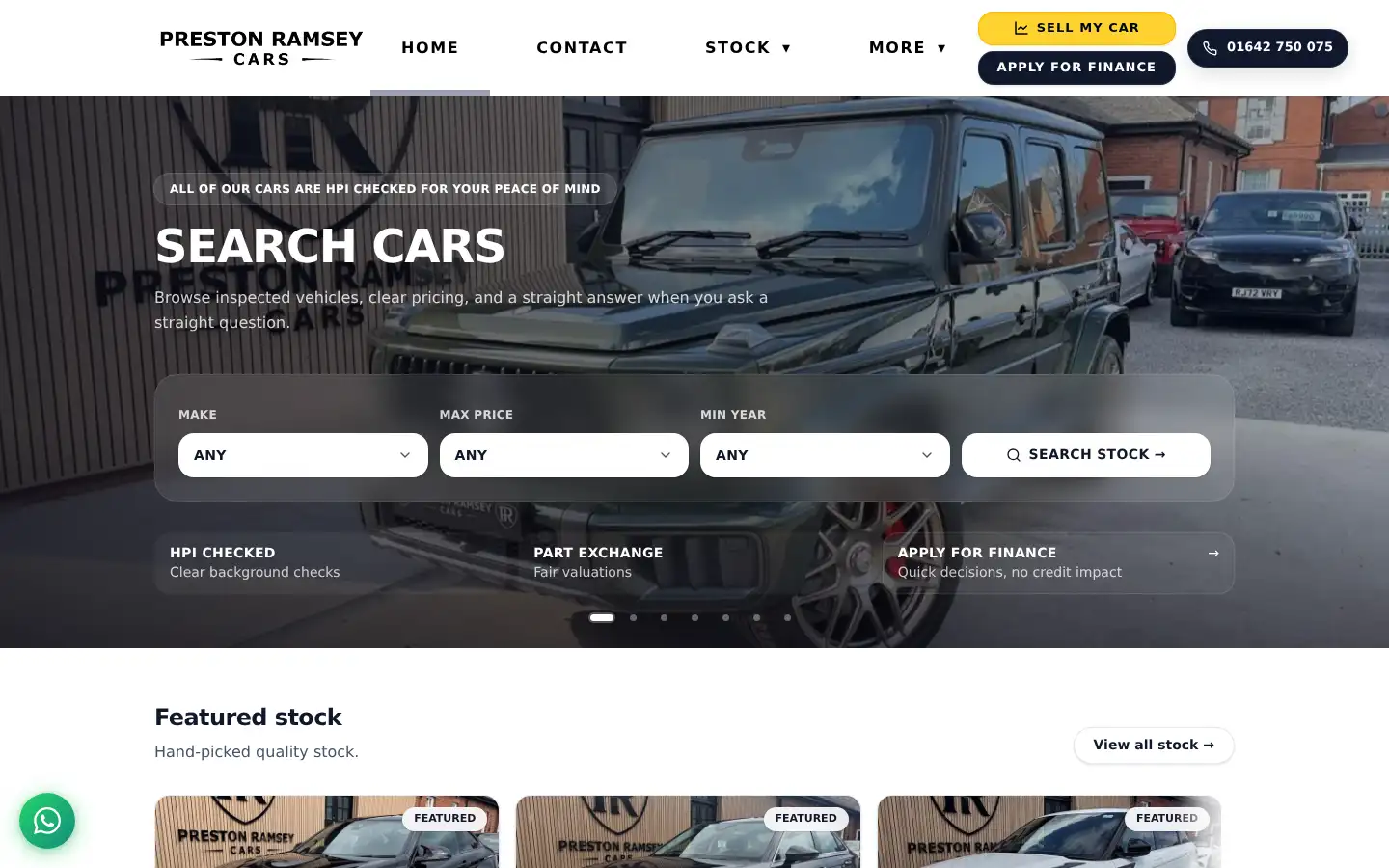 Screenshot of prestonramseycars.co.uk